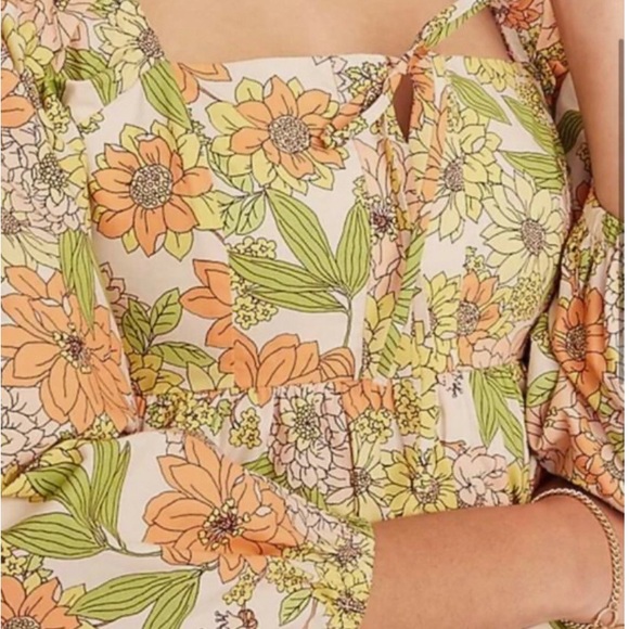 J.crew Square Neck Tie-Front Top in Zinnia floral size12 - Picture 7 of 8